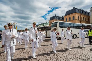 Wachablösung vor dem Königlichen Schloss in Stockholm