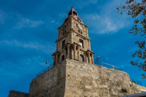 Insel Rhodos Uhrturm in Rhodos Stadt