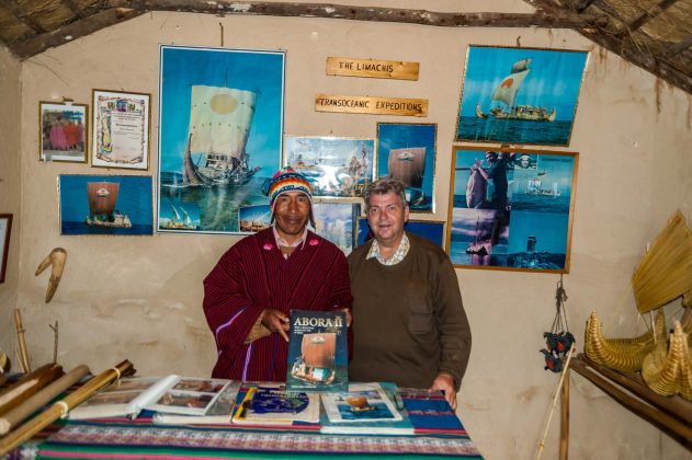 Peter Jurgilewitsch mit einem der beiden Limachi Brüder in Huatajata/Bolivien