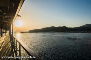 Thassos, Griechenland Sonnenaufgang auf MS Europa 2 vor Thassos