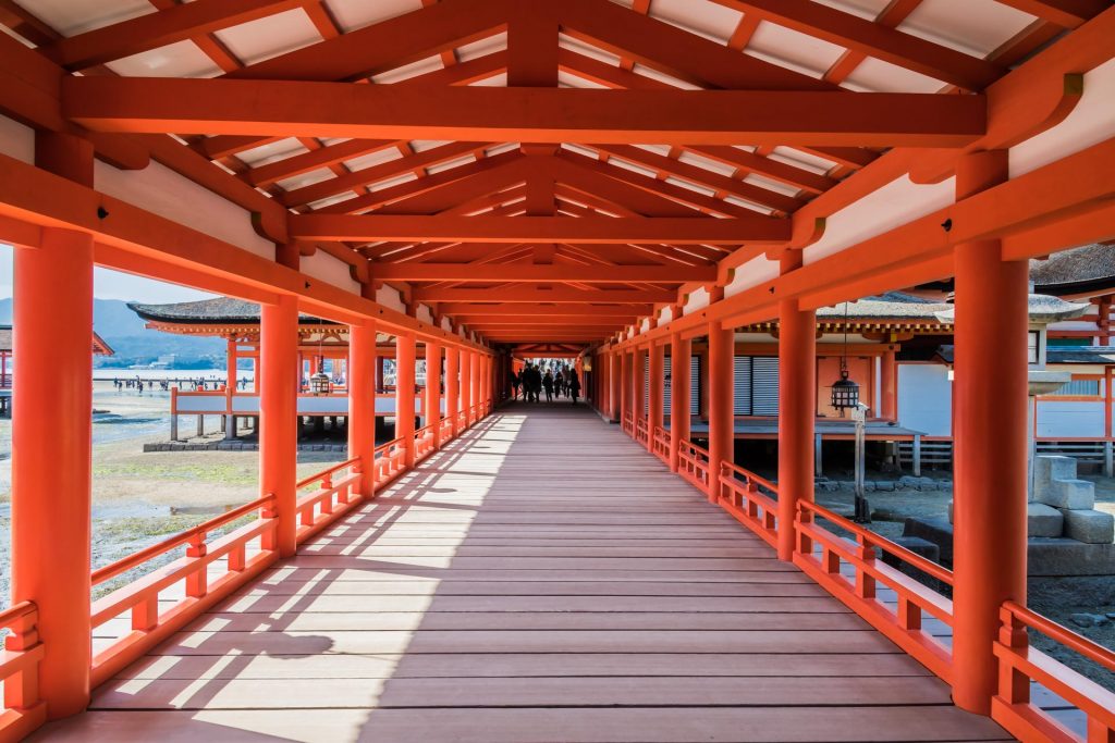 Hiroshima und die Schreininsel Miyajima Itsukushima-Schrein auf Miyajima