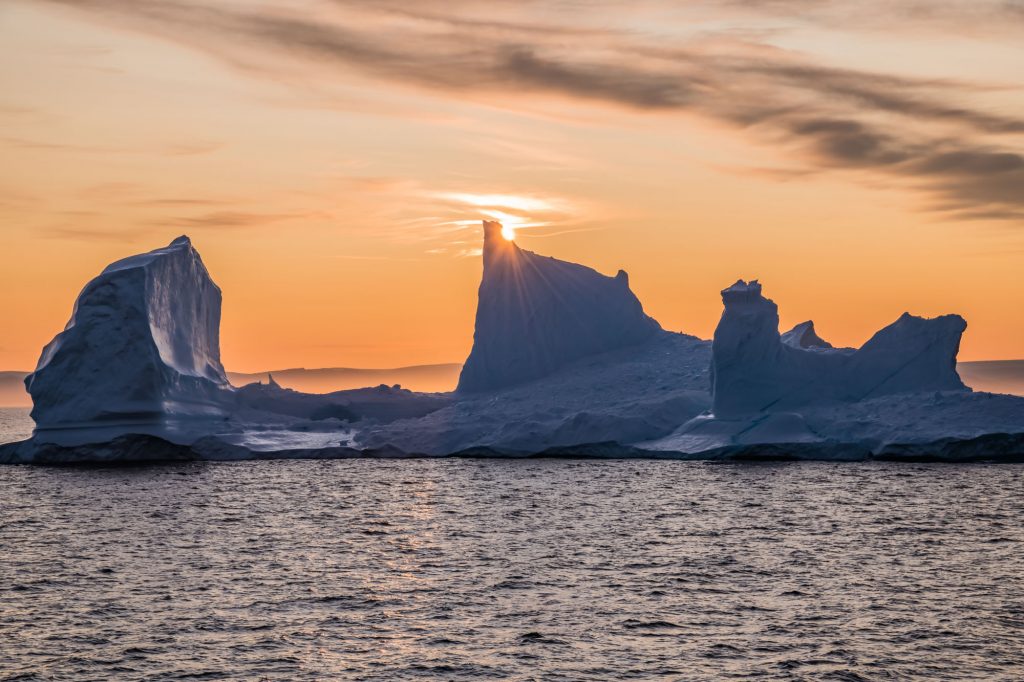 Abendsonne im Eisfjord auf Grönland