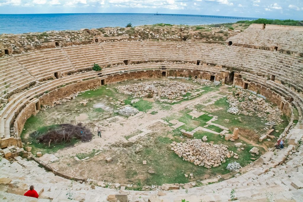 Leptis Magna - die große antike Stadt in Libyen Das Amphitheater