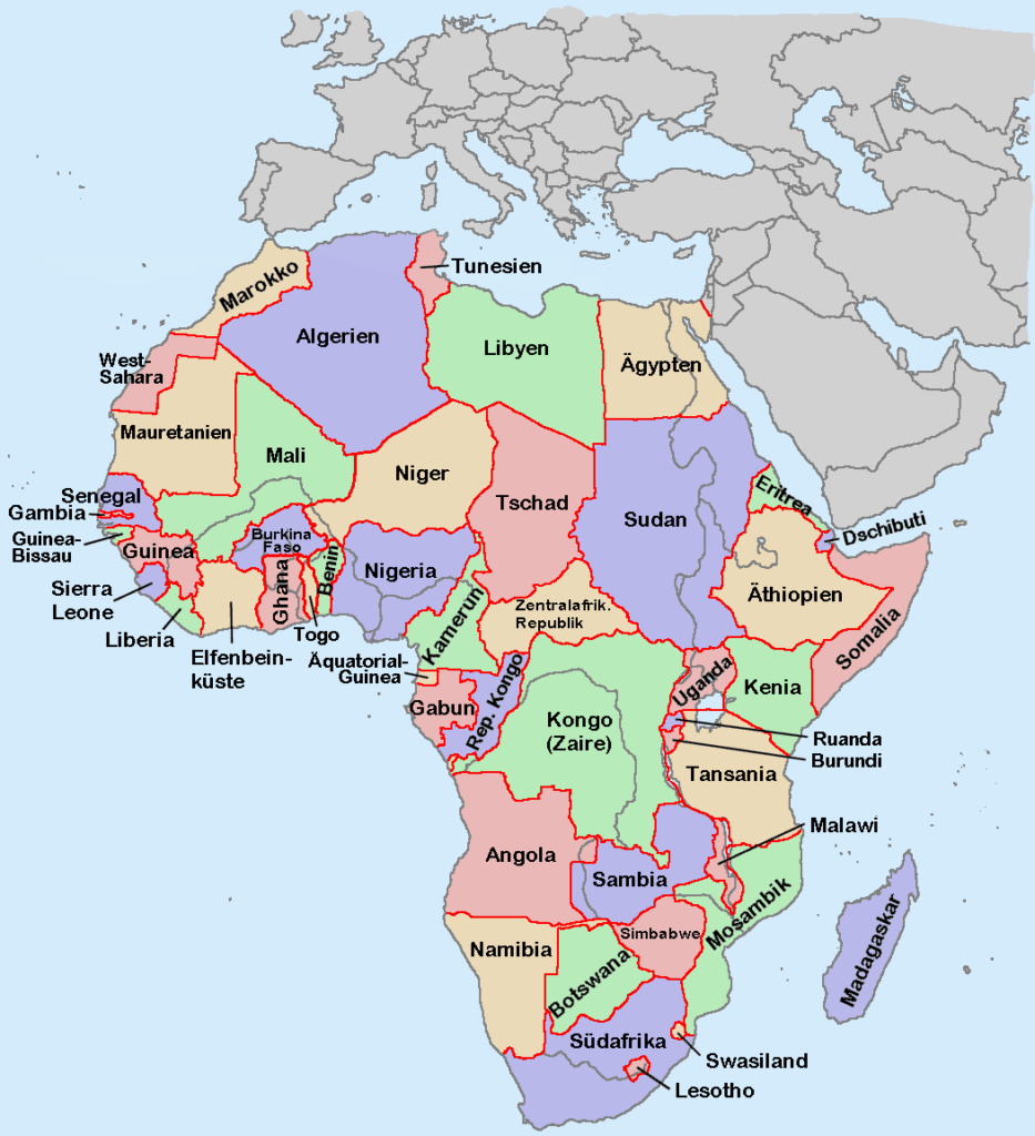 Der Kontinent Afrika Karte Kontinent Afrika