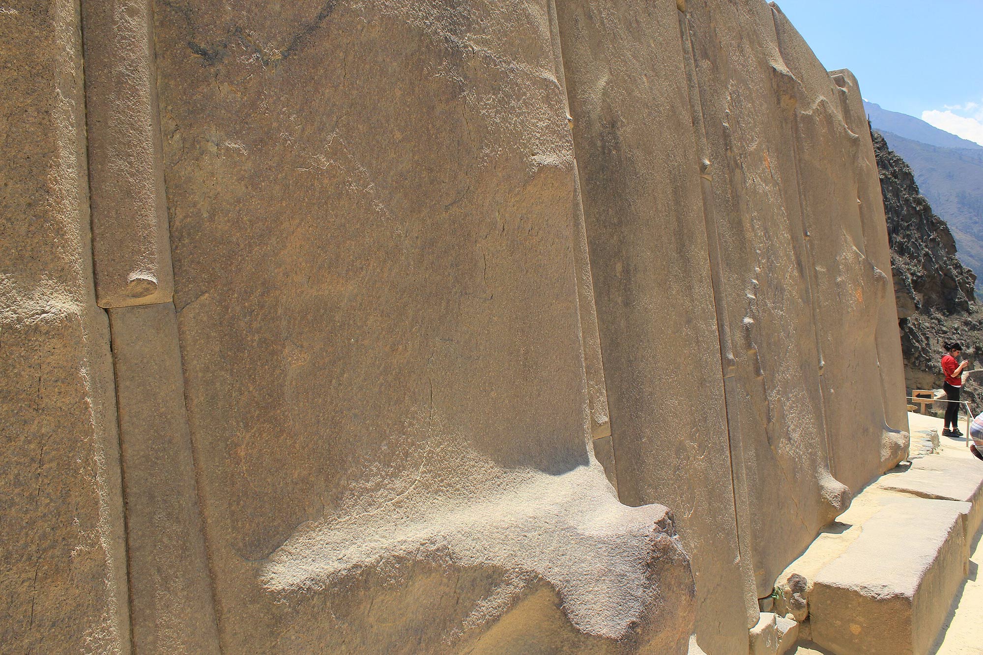 Ollantaytambo - grandiose Festung der Inka in Peru Mauerder sechs Monolite in Ollantaytambo