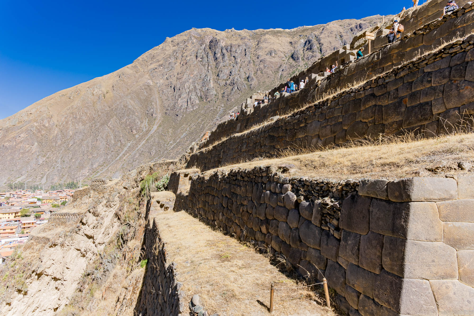 Ollantaytambo - grandiose Festung der Inka in Peru Terassenstufen in Ollantaytambo