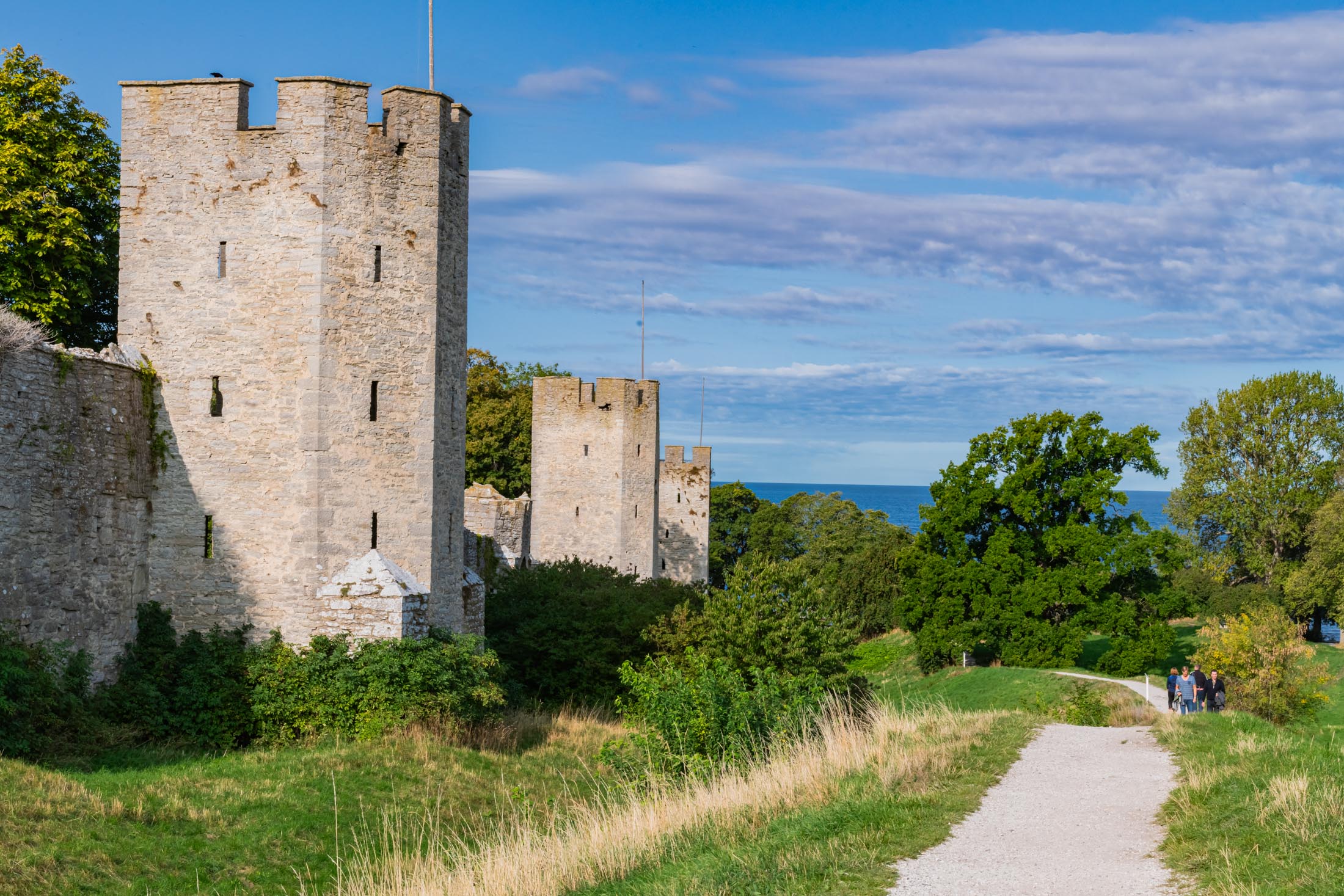 Stadtmauer von Visby auf Gotland Tranhustornet in der Stadtmauer von Visby